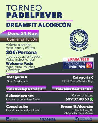 poster del torneo TORNEO PADEL FEVER - MASCULINO, FEMENINO Y MIXTO