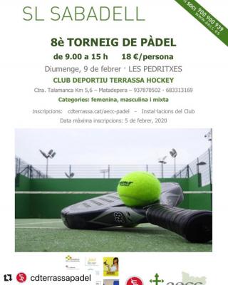 poster del torneo 8È TORNEIG BENÉFICO DE PADEL AECC