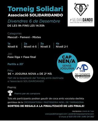 poster del torneo TORNEIG SOLIDARI ASOCIACIÓ SOLIDARIDANDO