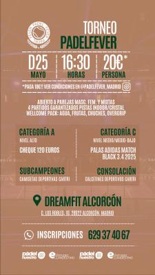 poster del torneo TORNEO PADEL FEVER - MASCULINO, FEMENINO Y MIXTO (A Y C)