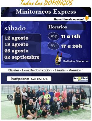 poster del torneo DOMINGOS MINITORNEOS EXPRESS NEXUS PADEL + BARRA LIBRE 🍺🍷