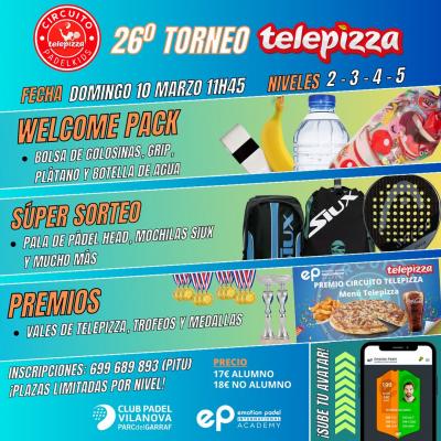poster torneo 26º TORNEO CIRCUITO PADELKIDS TELEPIZZA