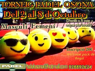 poster del torneo TORNEIG PADEL OSONA