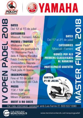 poster del torneo 4t OPEN PÀDEL FOLCH