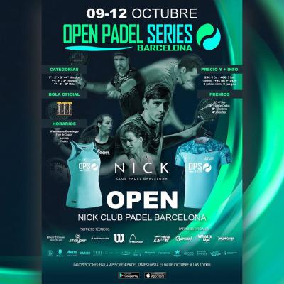 poster del torneo OPEN NICK CLUB PADEL BARCELONA