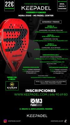 poster del torneo KEEPADEL (NIVELES A-B-C) & M3 PADEL CENTER