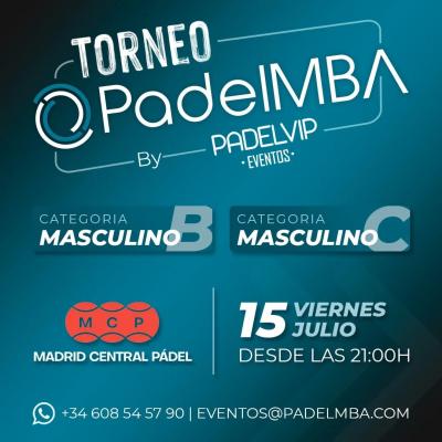 poster del torneo TORNEO MBA BY PADELVIP EVENTOS