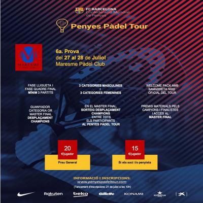 poster del torneo 6ª PROVA PENYES PADEL TOUR