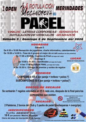 poster del torneo I OPEN ROTULACIÓN MECANOFEVA