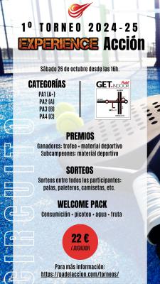 poster del torneo PÁDEL ACCIÓN EXPERIENCE
