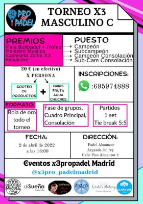 poster del torneo TORNEO X3 MASCULINO C