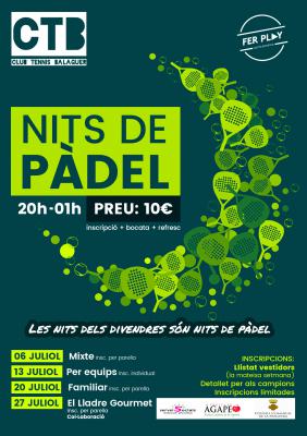 poster del torneo NITS DE PÀDEL