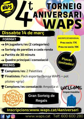 poster del torneo 4T TORNEIG ANIVERSARI WAPS