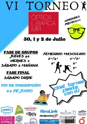 poster del torneo VI TORNEO ÓPTICA L. BARCA MIR