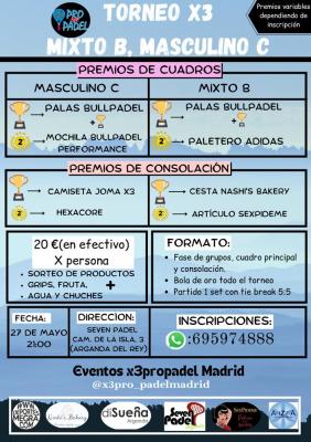 poster del torneo TORNEO X3 MIXTO B Y MASCULINO C