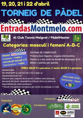 poster del torneo TORNEIG ENTRADASMONTMELO.COM