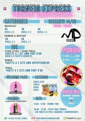poster del torneo TORNEIG EXPRESS VERMUT ELECTRÒNIC YZAGUIRRE