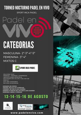 poster del torneo TORNEO NOCTURNO PADEL VIVO EN VIVO