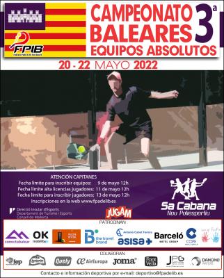 poster del torneo CAMPEONATO DE BALEARES POR EQUIPOS DE 3ª 2022
