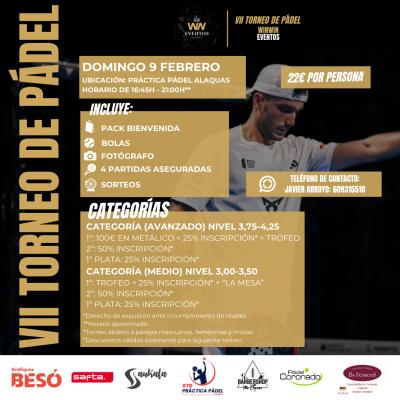 poster torneo VII TORNEO DE PADEL 9 DE FEBRERO