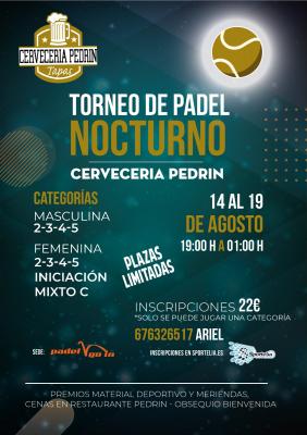 poster del torneo TORNEO NOCTURNO CERVECERIA PEDRIN