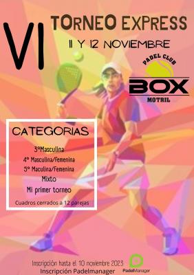 poster torneo VI TORNEO EXPRES BOX PADEL MOTRIL
