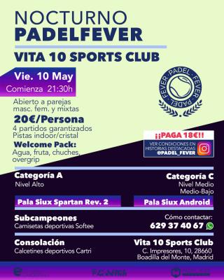 poster del torneo NOCTURNO PADEL FEVER - ABIERTO A PAREJAS MASC, FEM Y MIXTAS