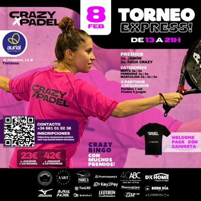 poster torneo CRAZYXPADEL EXPRESS 08/02 TERRASSA