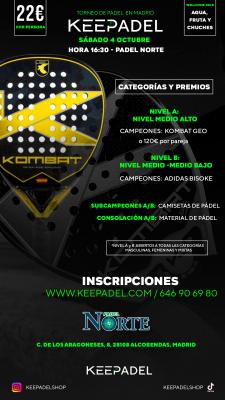 poster del torneo KEEPADEL (NIVELES A - B) & PADEL NORTE