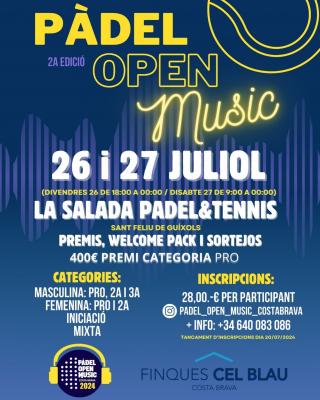 poster torneo OPEN PADEL MUSIC