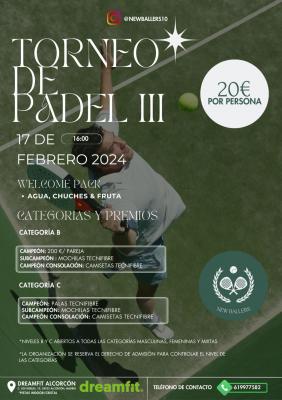 poster del torneo TORNEO PADEL NEW BALLERS III