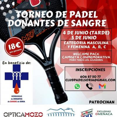 poster del torneo TORNEO DE PADEL DONANTES DE SANGRE