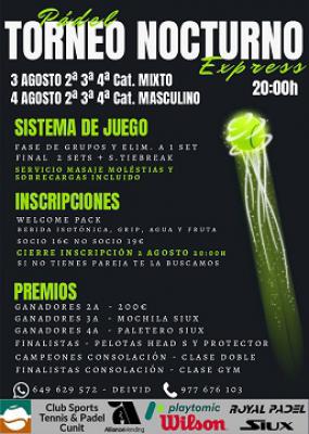 poster del torneo TORNEO NOCTURNO
