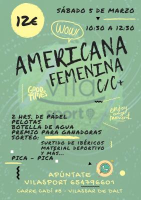 poster del torneo AMERICANA VILASPORT FEMENINA MARZO 5-3-22