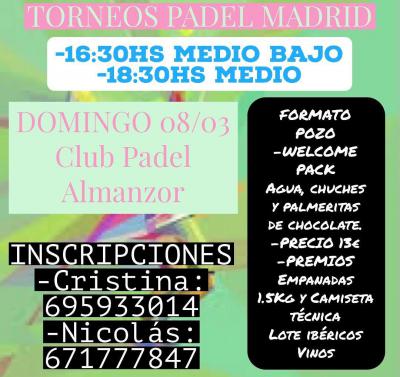 poster del torneo POZO TORNEOS PADEL MADRID
