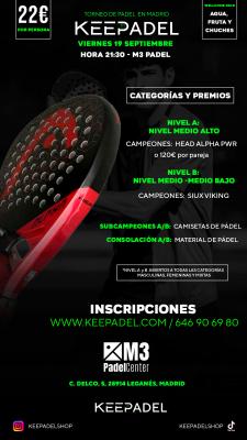 poster del torneo KEEPADEL (NIVELES A-B) & M3 PADEL CENTER