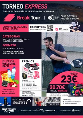 poster del torneo TORNEO 01 CIRCUITO CLUB DE TENIS ANDRÉS GIMENO BY BREAK TOUR