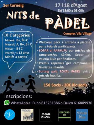 poster del torneo NITS DE PADEL