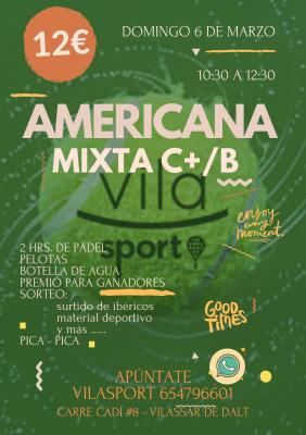 poster del torneo AMERICANA VILASPORT MIXTO 6 DE MARZO 2022