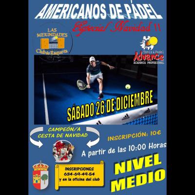 poster del torneo AMERICANOS DE PADEL - ESPECIAL NAVIDAD