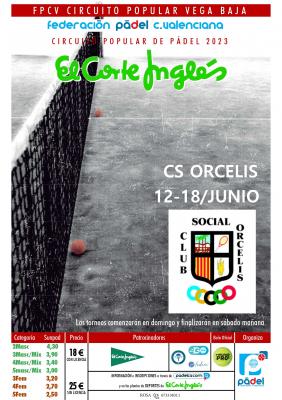 poster torneo 3ª PRUEBA EL CORTE INGLÉS VEGA BAJA-CLUB SOCIAL ORCELIS