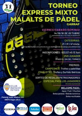 poster torneo TORNEO MIXTO MALALTSDEPADELGARRAF