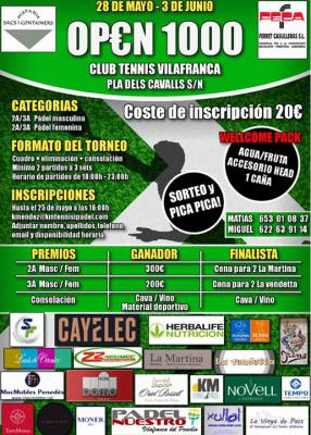 poster del torneo TORNEIG OP€N 1000