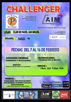 poster torneo CHALLENGER CAIM SAN MIGUEL