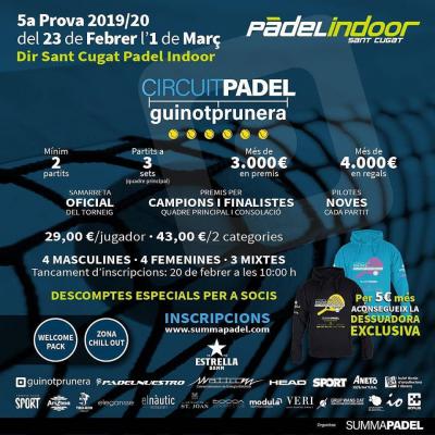 poster del torneo 5ª PROVA 2019/2020 CIRCUIT GUINOTPRUNERA