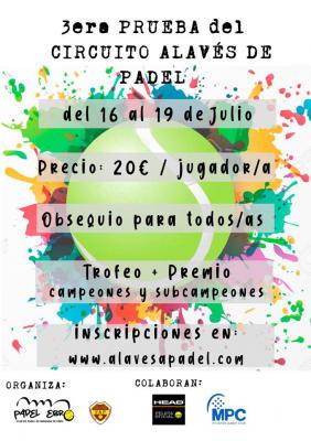 poster del torneo 3ª PRUEBA DEL CIRCUITO ALAVÉS DE PADEL