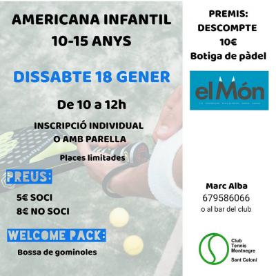 poster del torneo AMERICANA INFANTIL 10-15 ANYS