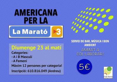 poster del torneo AMERICANA PER LA MARATÓ
