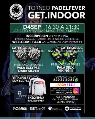 poster del torneo TORNEO PADEL FEVER - DOM4SEP EN GET INDOOR PADEL