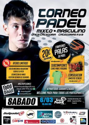 poster del torneo TORNEO DE PADEL MIXTO - MASCULINO